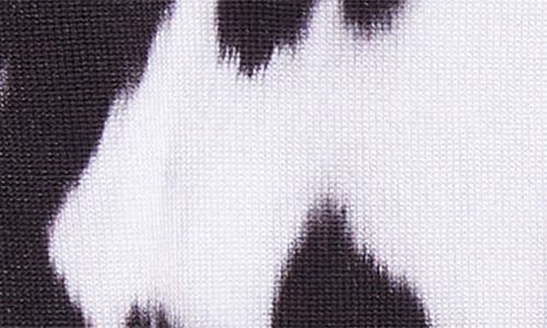 Oscar De La Renta Cow Print Cotton Blend Cardigan In Multi