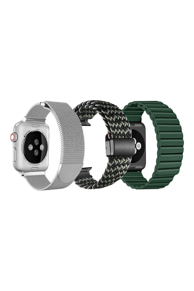 Assorted 3-Pack Apple Watch® Watchbands, Alternate, color, GREEN ASSORTED/ MULTI