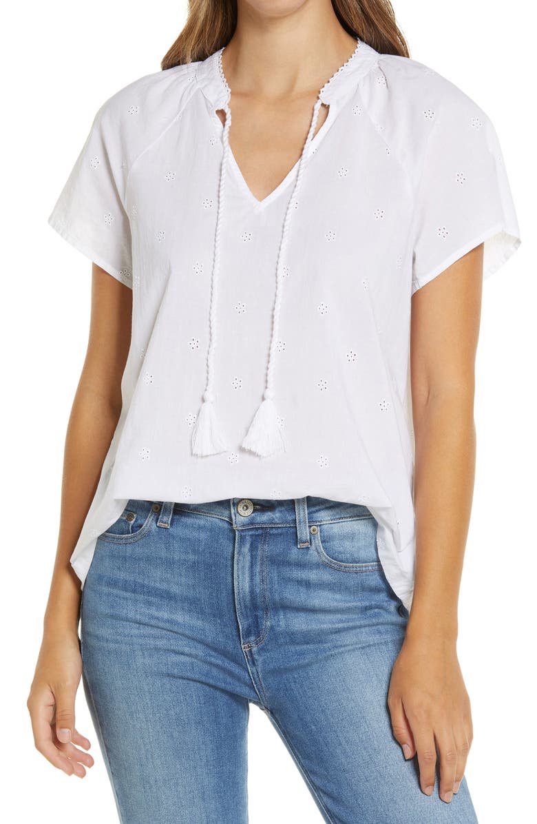 Caslon<sup>®</sup> Eyelet Tassel Top, Main, color,