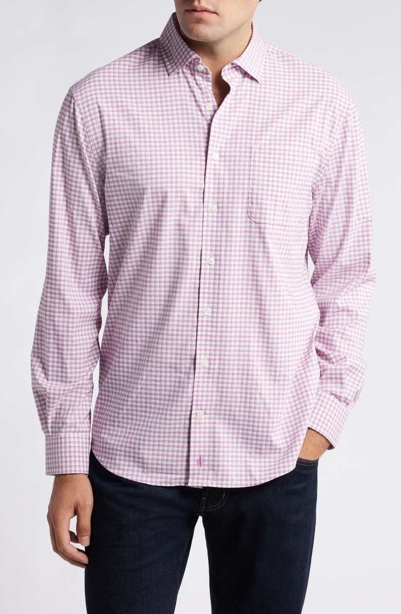 johnnie-O Dean Check Performance Button-Up Shirt, Main, color,