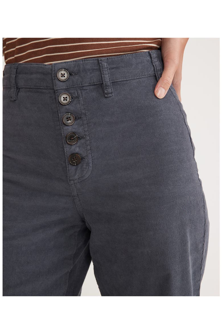 Bridget High Waist Crop Wide Leg Corduroy Pants, Alternate, color, NAVY