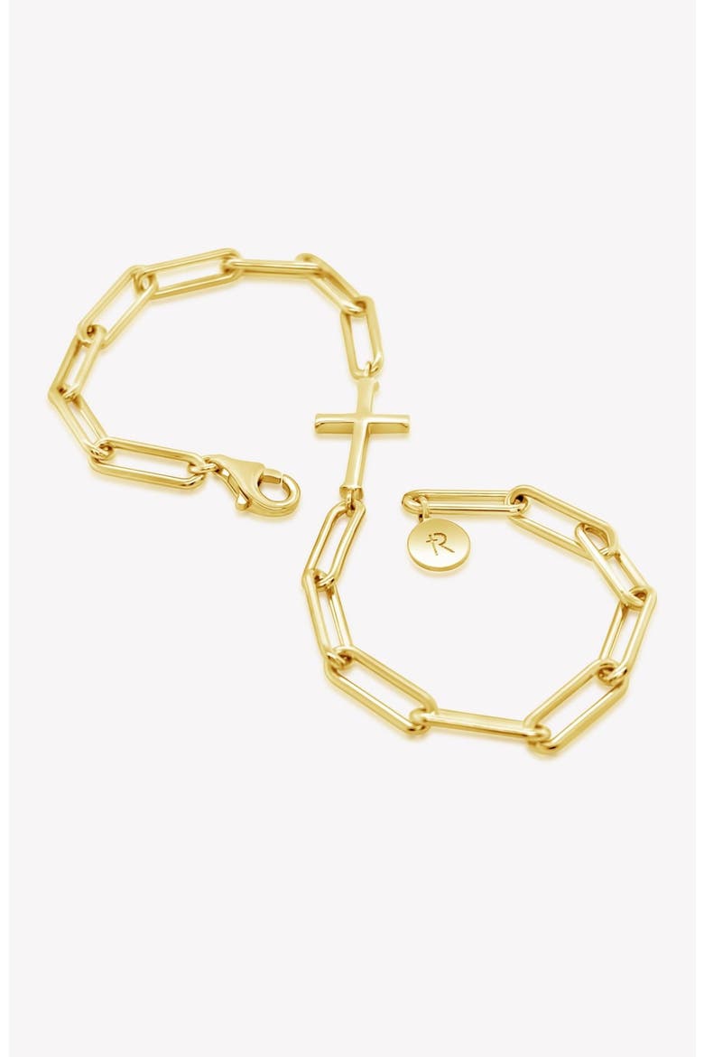 Chain Breaker Cross Bracelet, Alternate, color, 18k Gold Plated
