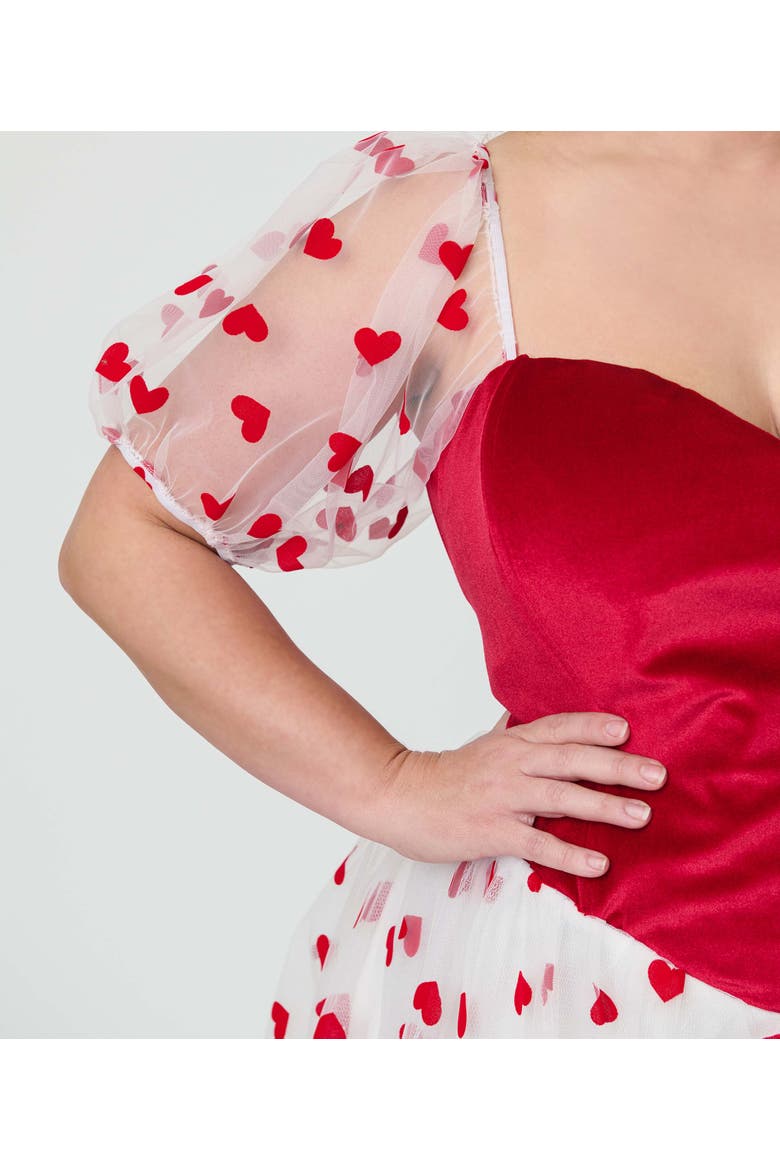 Plus Size Loving You Swing Dress, Alternate, color, White W/ Red Hearts