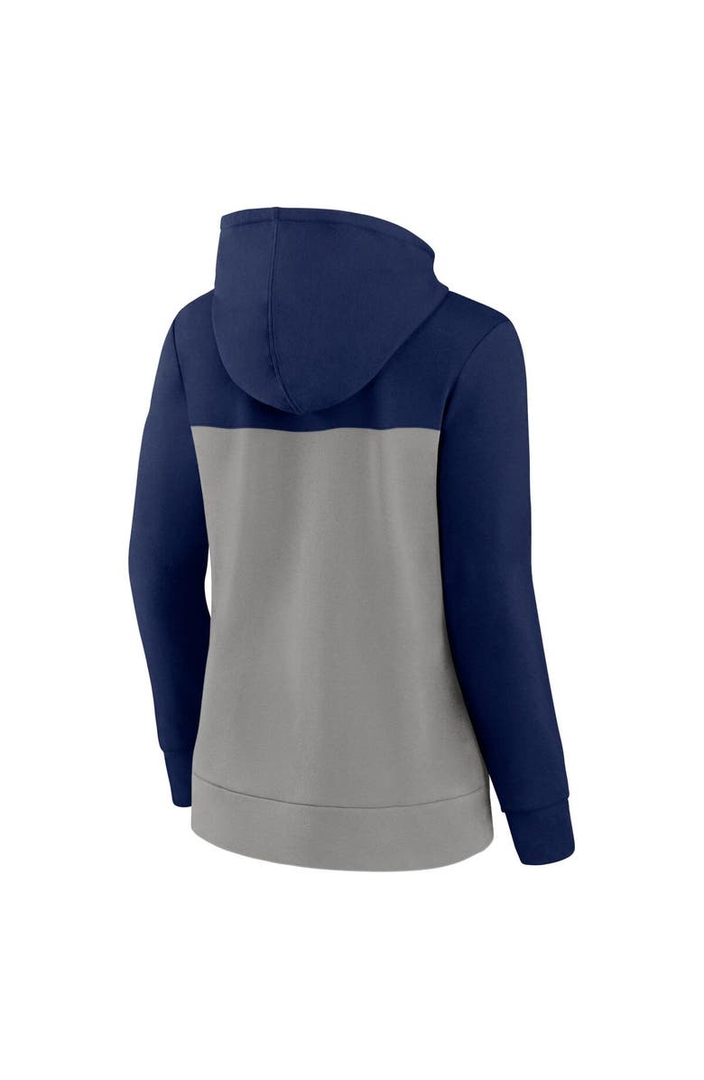 FANATICS Women's Fanatics Branded Navy/Gray Milwaukee Brewers Take The Field Colorblocked Hoodie Full-Zip Jacket, Alternate, color, 