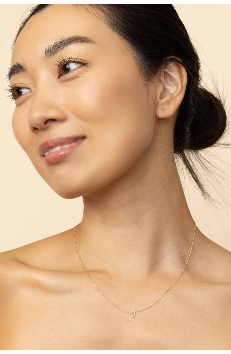 Oradina 14K Yellow Gold Open Your Heart Pendant Necklace, Alternate, color, Yellow Gold