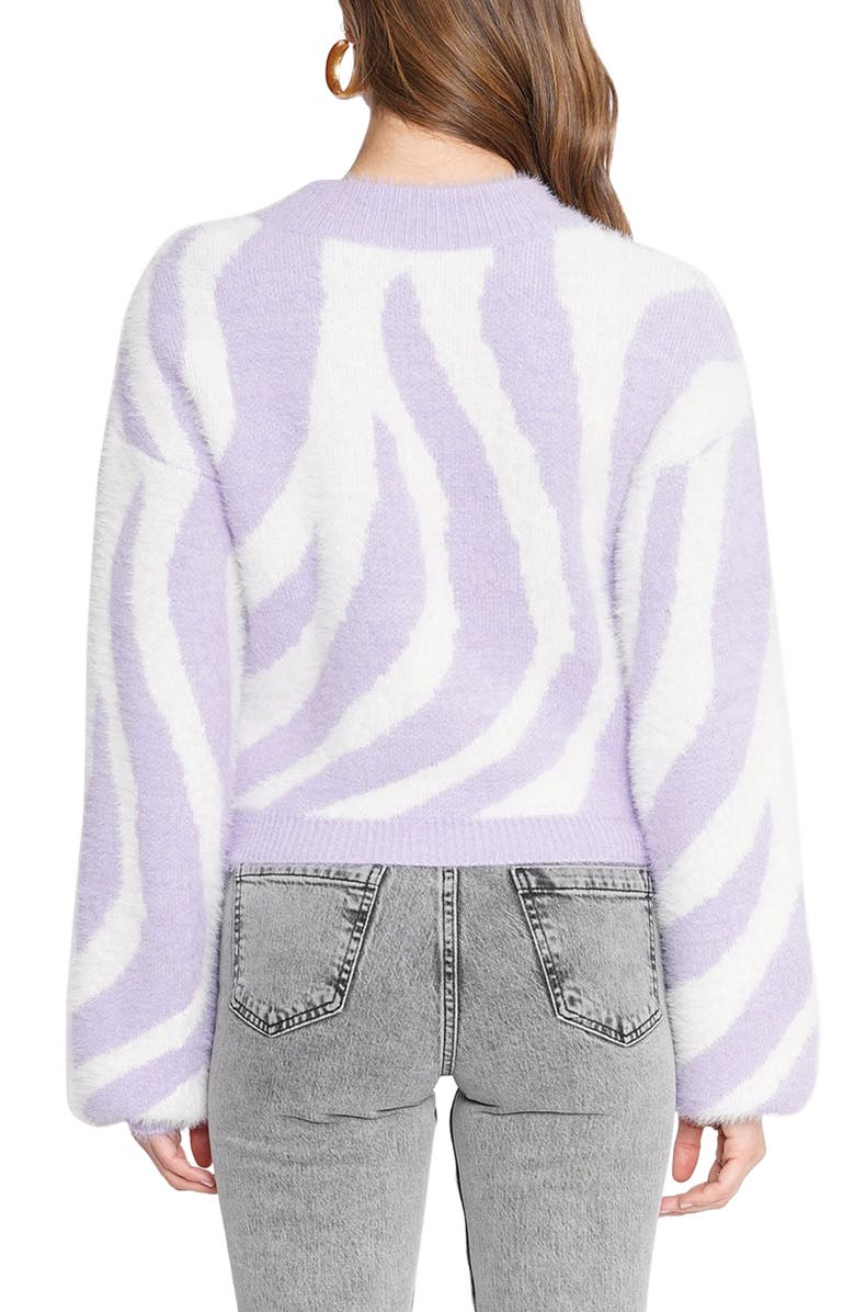 4SI3NNA Corette Zebra Eyelash Sweater, Alternate, color, 