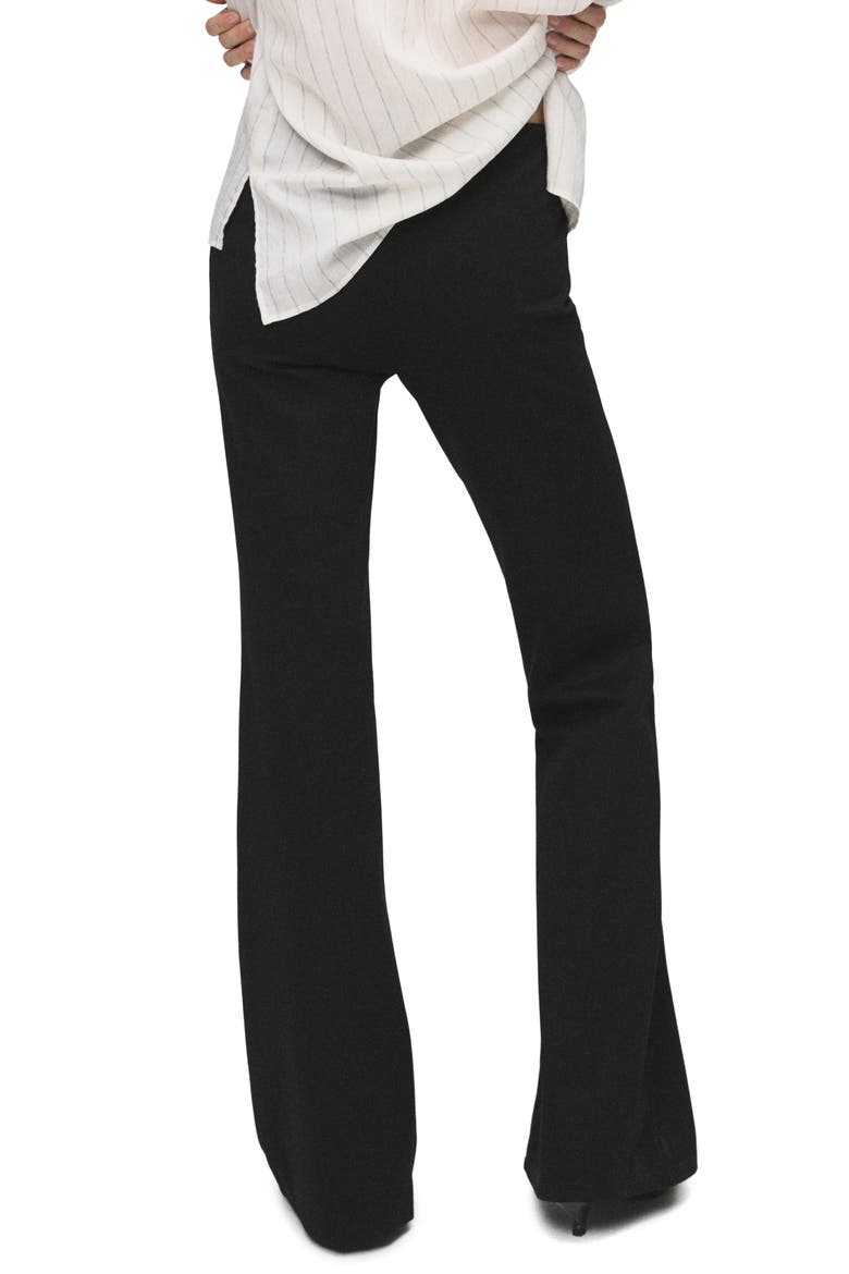 Seamed Detail Flare Leggings, Alternate, color, BLACK