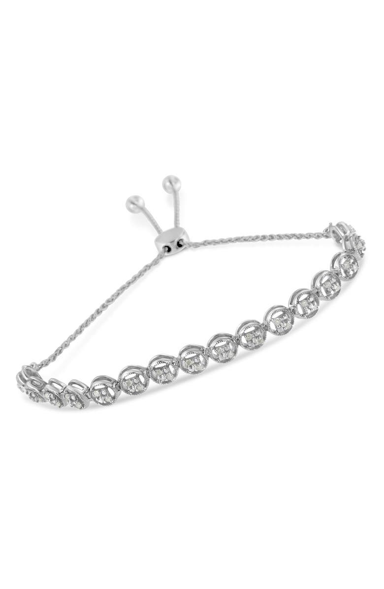 Haus of Brilliance Silver 1/4 Cttw Diamond Bolo Bracelet, Alternate, color, White