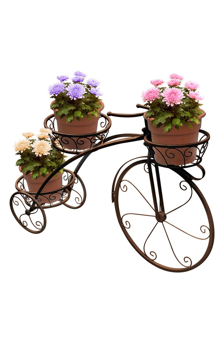 SORBUS 3 Flower Pot Tricycle Stand, Main, color, Brown