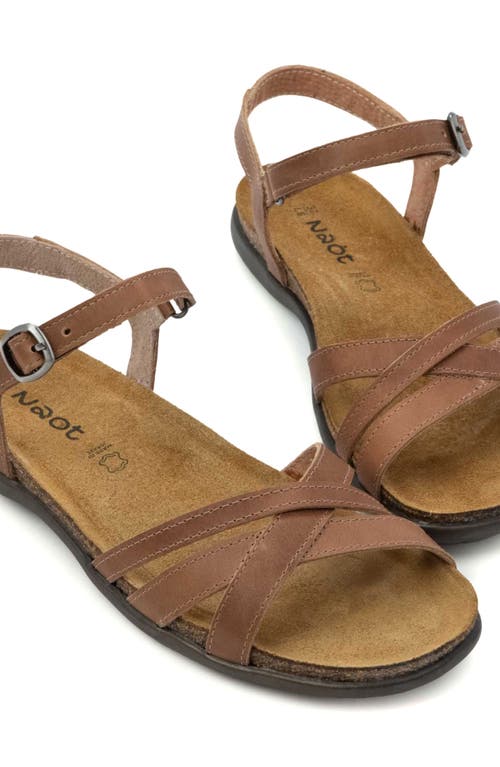 Naot Patricia Sandal In Latte Brown Leather