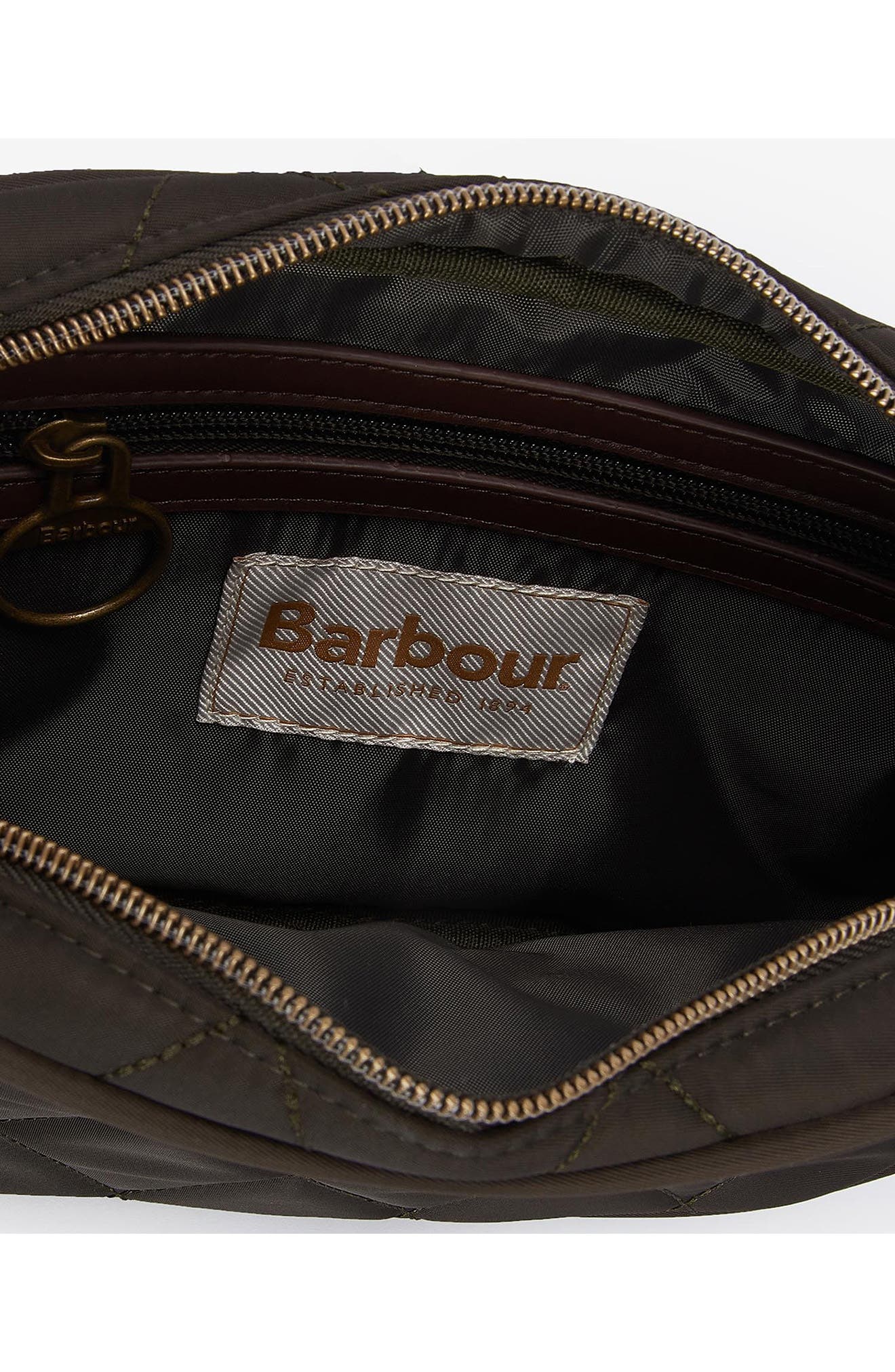 Barbour Diamond Quilted Nylon Crossbody Bag, Alternate, color, 