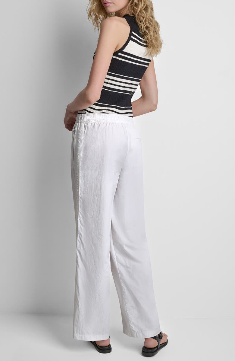 DKNY Front Seam Nylon Straight Leg Pants, Alternate, color, White