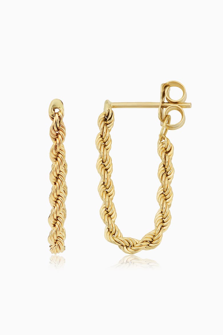 14K Yellow Gold Roman Rope Drop Earrings, Main, color, Yellow Gold
