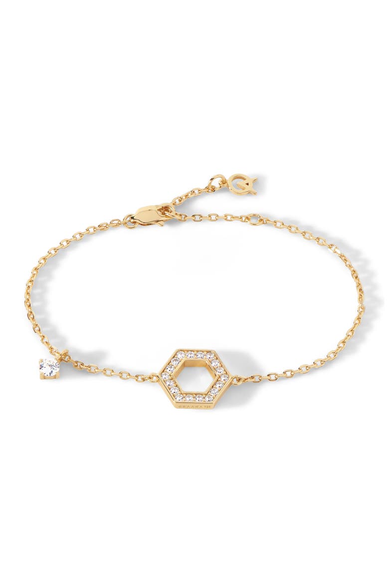 The Kimberly Bracelet, Main, color, Gold/White  CZ