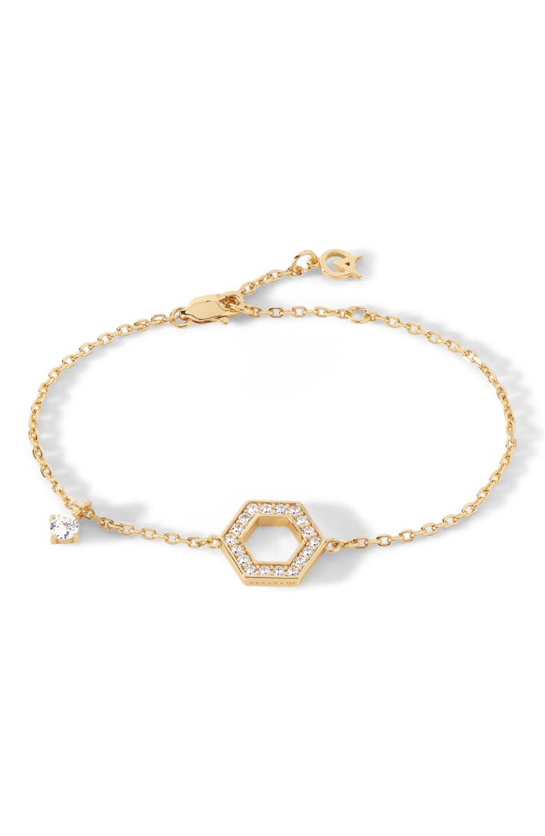 Ora Ana The Kimberly Bracelet, Main, color, Gold/White  Cz