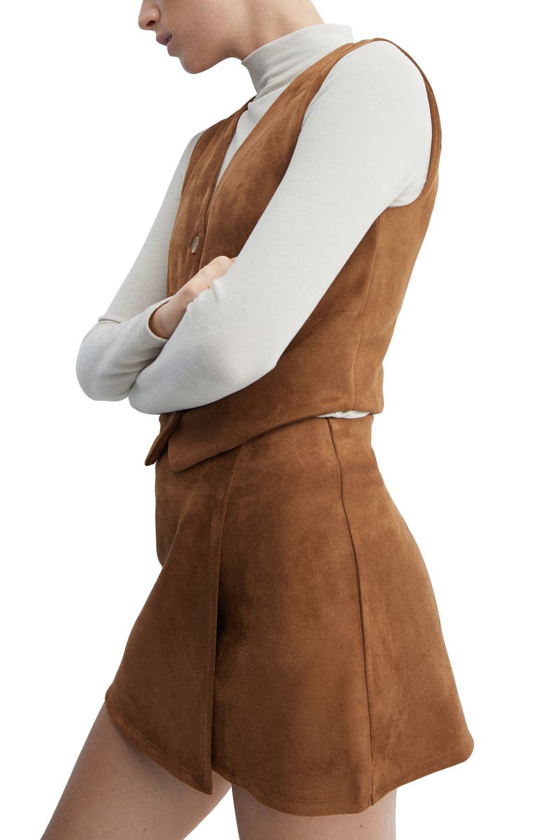 MANGO Faux Suede Vest, Alternate, color,