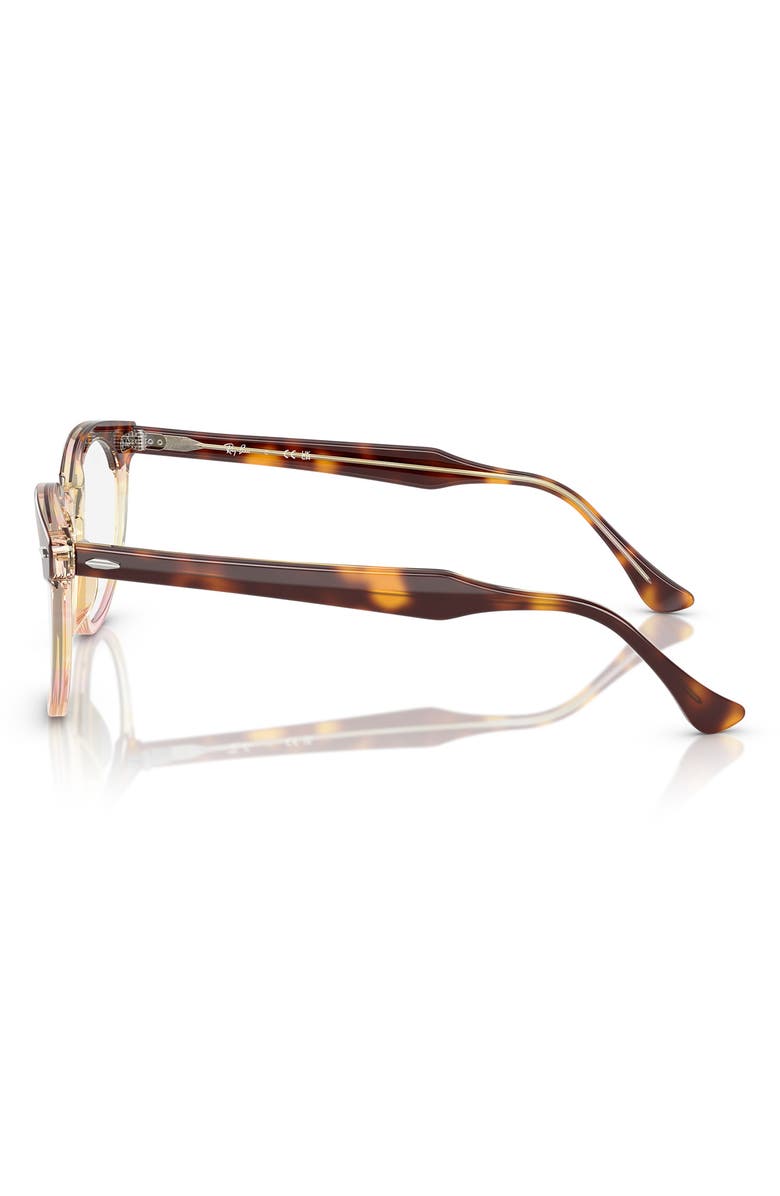 Ray-Ban 51mm Square Optical Glasses, Alternate, color, Light Havana On Multicolor