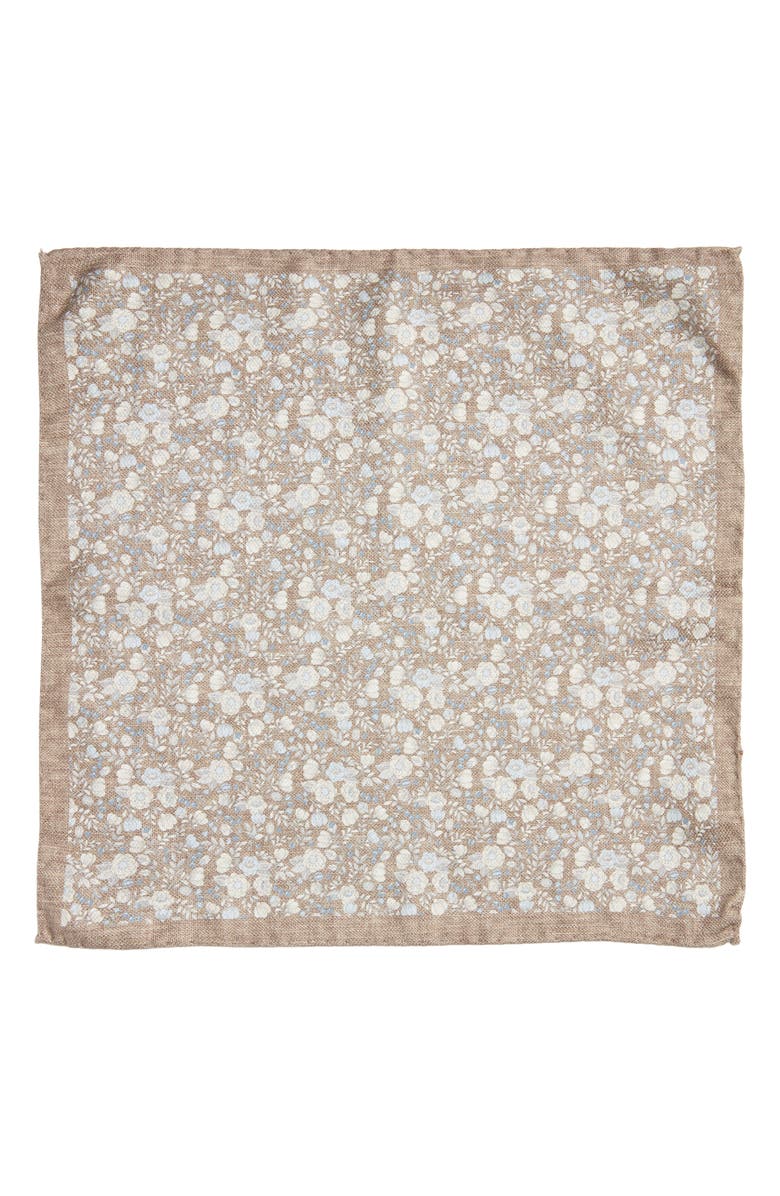 Jack Victor Yukon Reversible Silk Pocket Square, Alternate, color, Brown