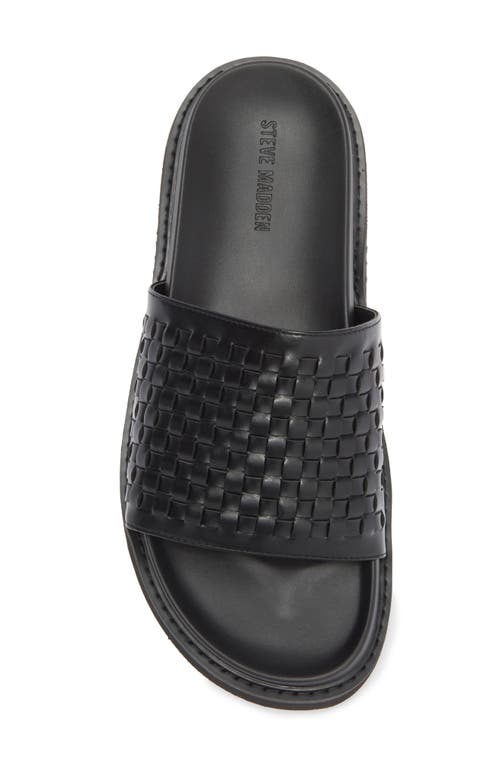 Steve Madden Onyx Woven Slide Sandal In Black