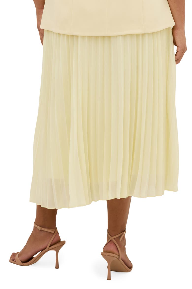Pleated Chiffon Maxi Skirt, Alternate, color, LEMON DROP
