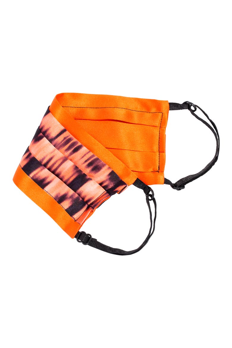 L Erickson Peace II Adult Reversible Silk Face Mask, Main, color, DIGITAL BLUR CORAL/ ORANGE