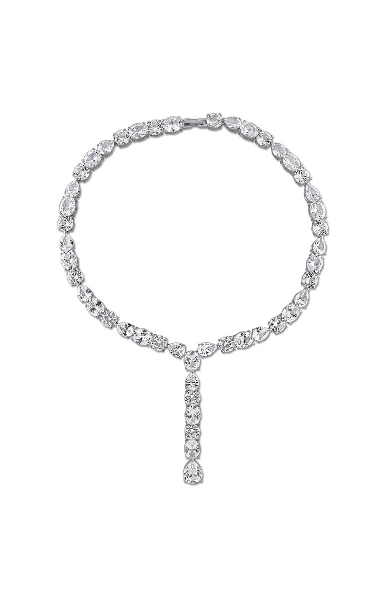 Julianna B. Lab-Created White Sapphire Lariat Necklace, Alternate, color, 