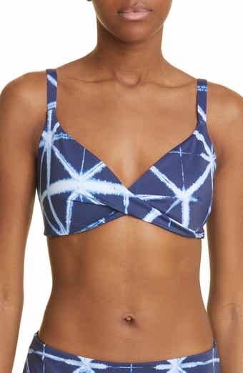 Lafayette 148 New York Shibori Tie Dye Twist Detail Bikini Top