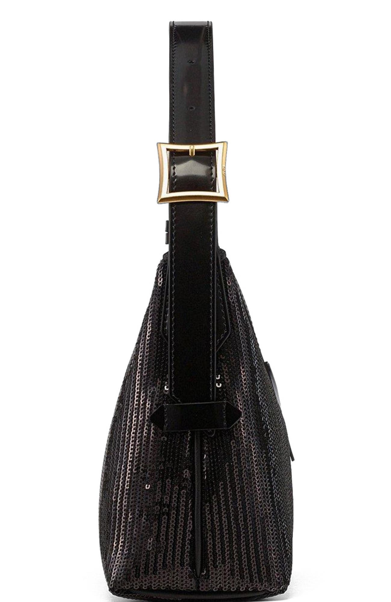 MCM Aren Hobo in Sequin Lamb Leather, Alternate, color, 