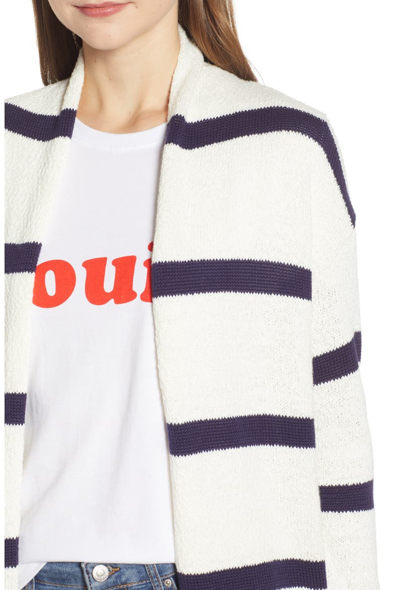 Castaway Stripe Cardigan, Alternate, color, IVORY ROCKAWAY STRIPE