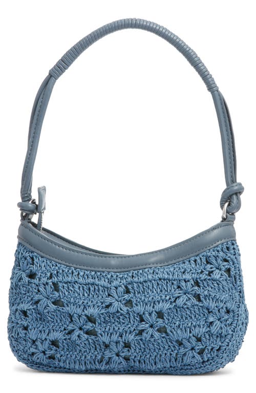 Sam Edelman Layla Floral Raffia Shoulder Bag In Blue