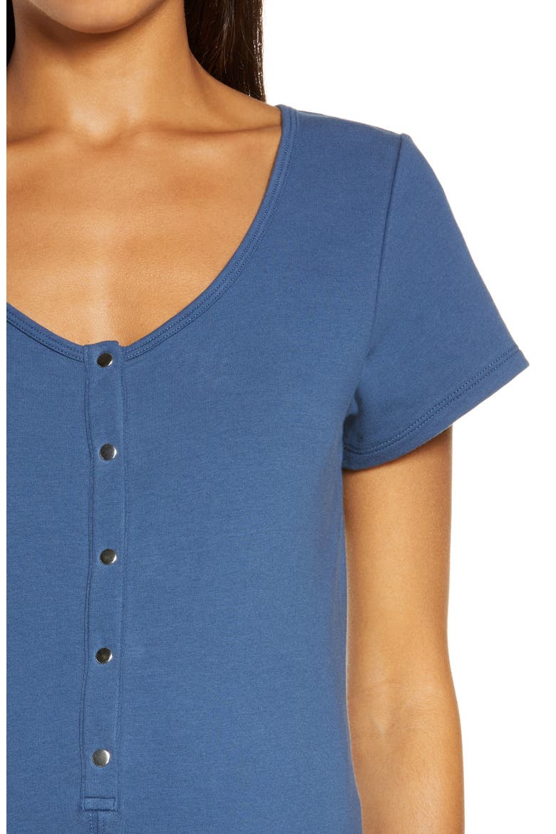 Short Sleeve Nursing/Maternity Romper, Alternate, color, INDIGO