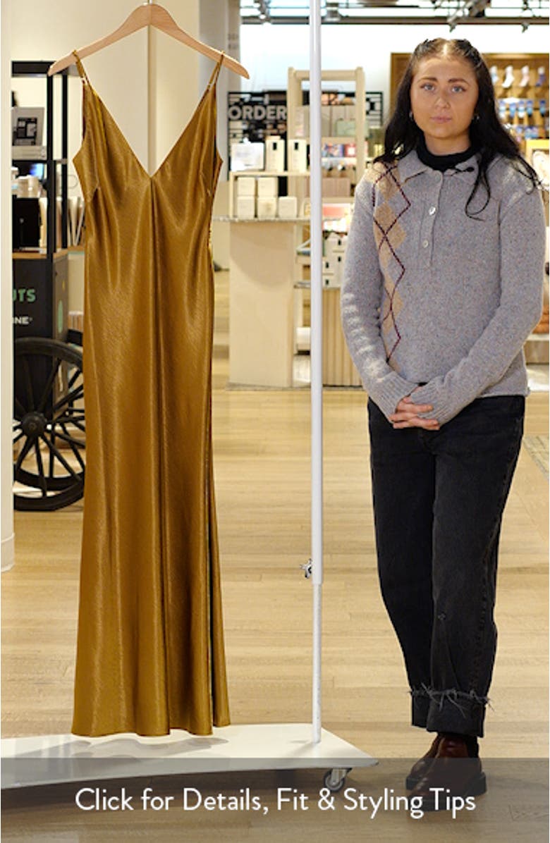 Zadie Bias Cut Satin Maxi Cocktail Slipdress, sales video thumbnail