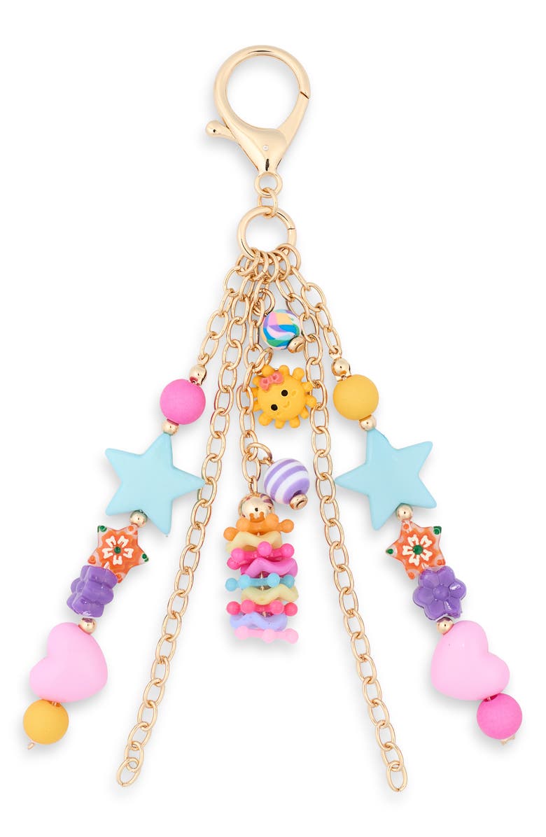 Leith Star Beaded Bag Charm, Main, color, Pink Multi- Gold