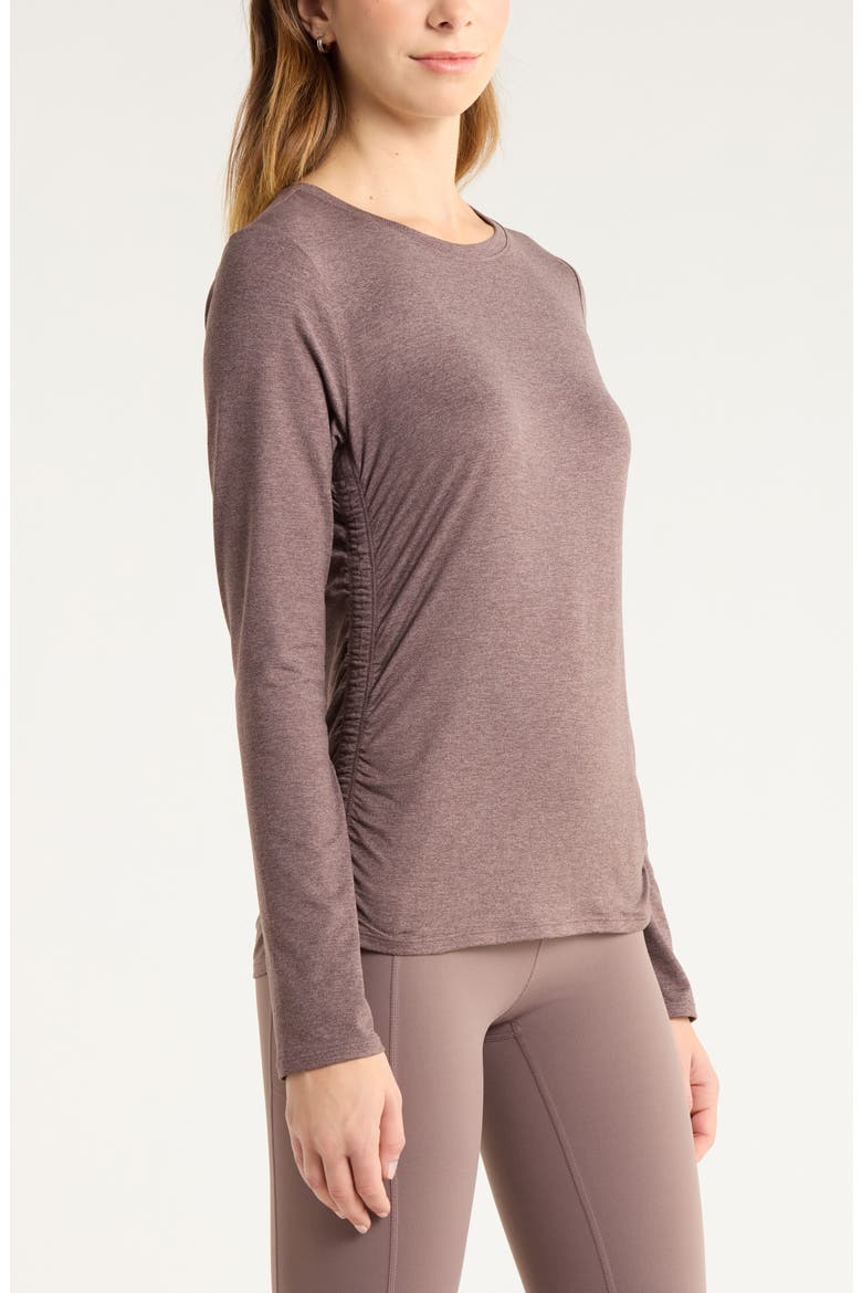 Restore Soft Lite Ruched Long Sleeve T-Shirt, Alternate, color, GREY PLUM
