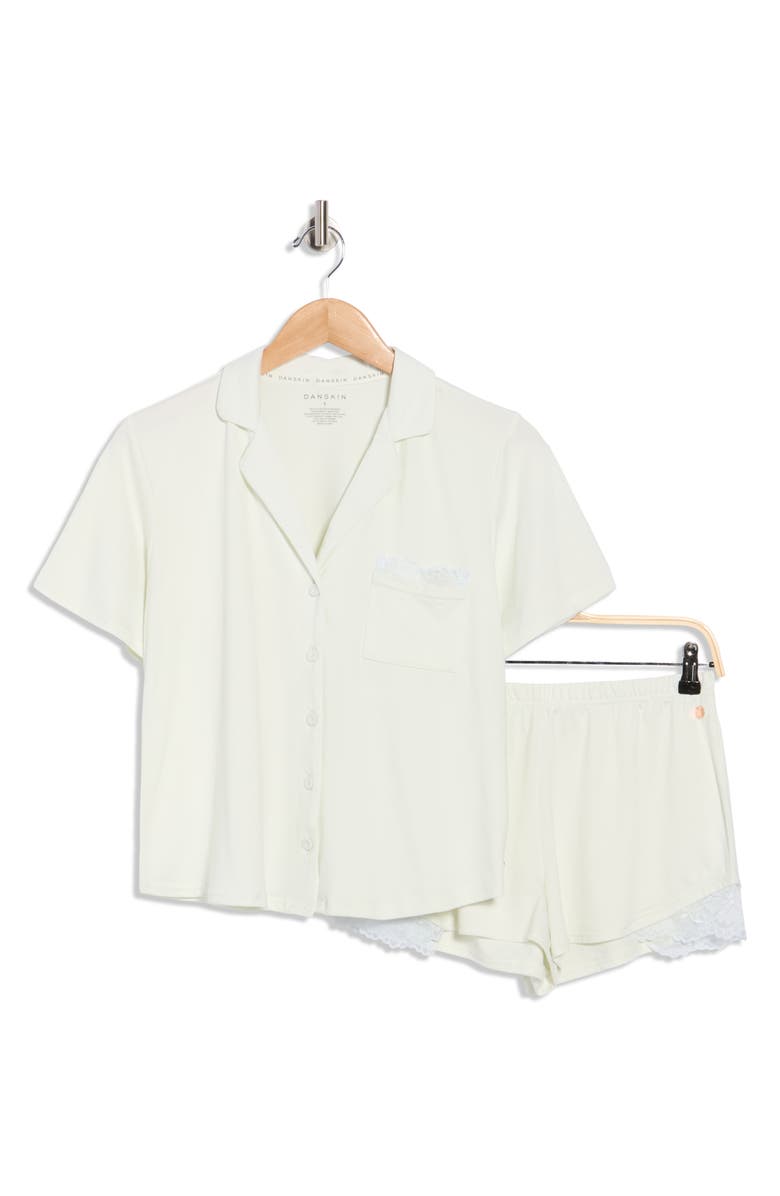 Danskin Peached Jersey Short Pajamas, Alternate, color, Minted Dew