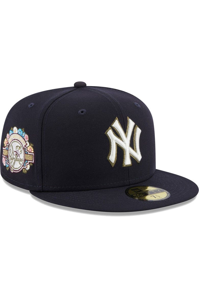 Men's New Era Navy New York Yankees 100th Anniversary Spring Training Botanical 59FIFTY Fitted Hat, Main, color, Navy