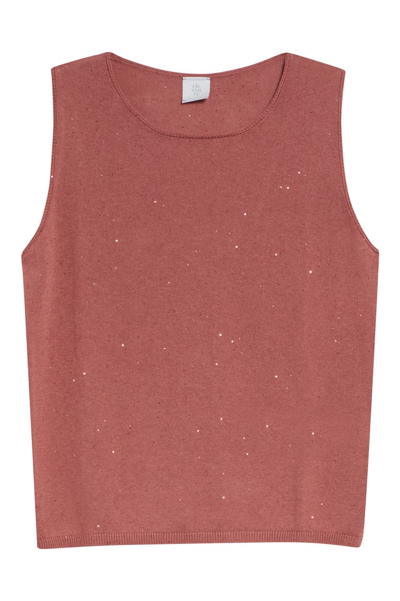 Sequin Embellished Silk & Cotton Sweater Vest, Alternate, color, 174 RASPBERRY