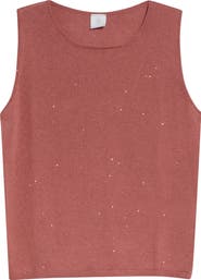 Eleventy Sequin Embellished Silk & Cotton Sweater Vest