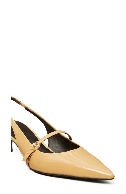 Tory Burch Double T Buckle Slingback Mary Jane Kitten Heel Pump In Yellow