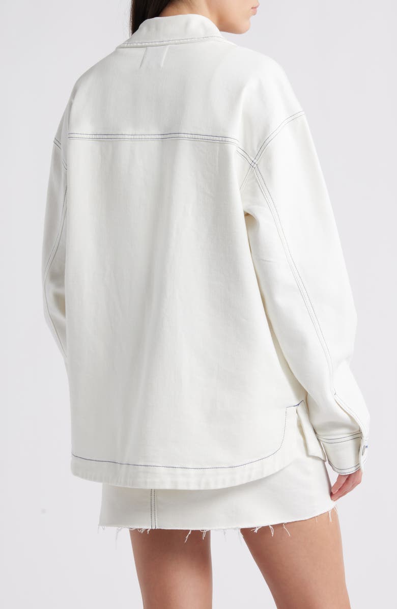 HIDDEN JEANS Oversize Stretch Denim Jacket, Alternate, color, Pearl