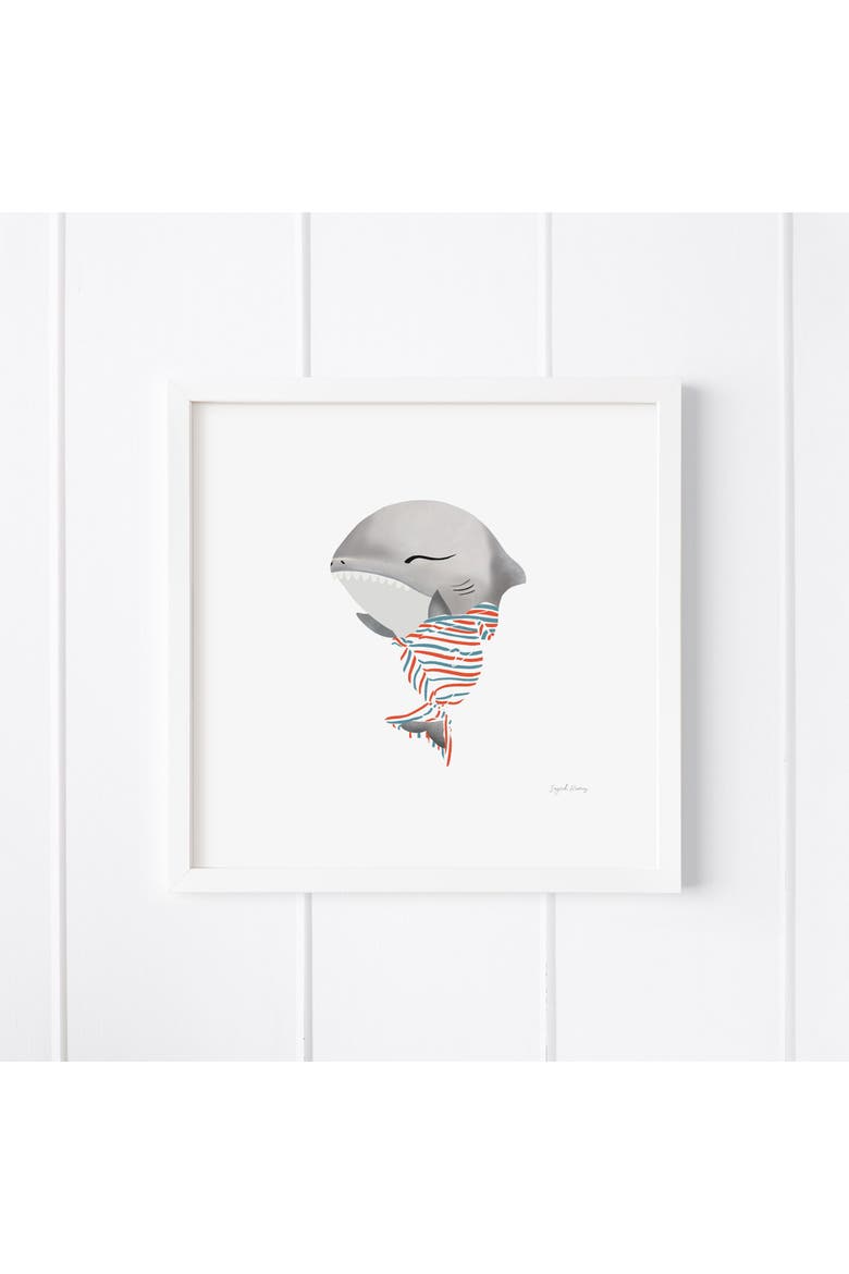 Baby Great White Shark Framed Museum Quality 12" x 12" Art Print, Main, color, Multicolored