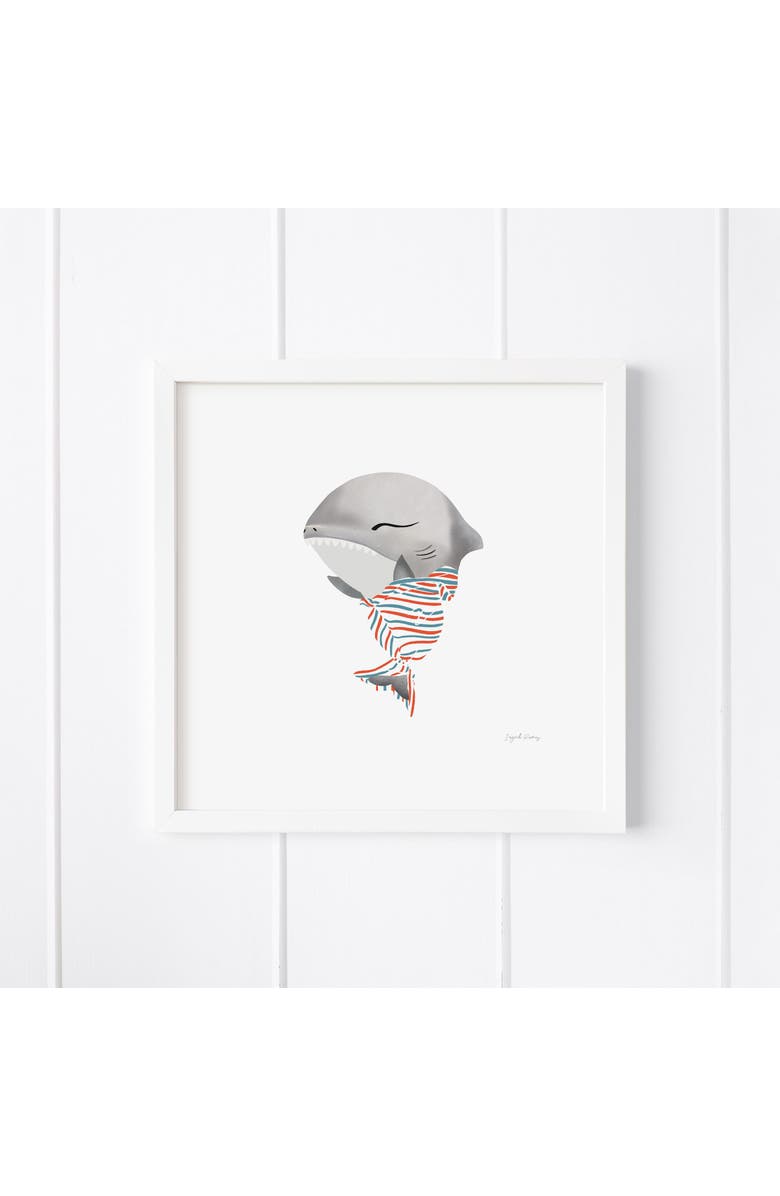 Ramus & Co Baby Great White Shark Framed Museum Quality 12" x 12" Art Print, Main, color, Multicolored