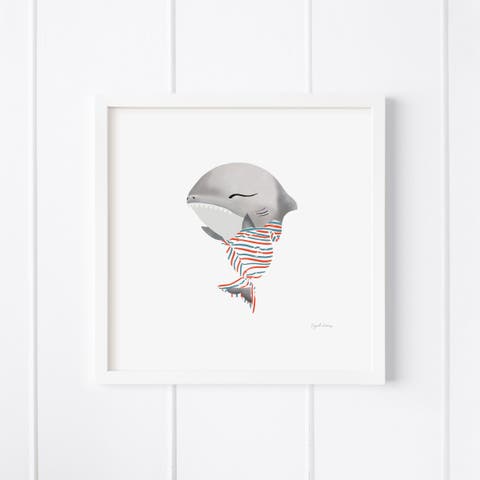 Baby Great White Shark Framed Museum Quality 12" x 12" Art Print