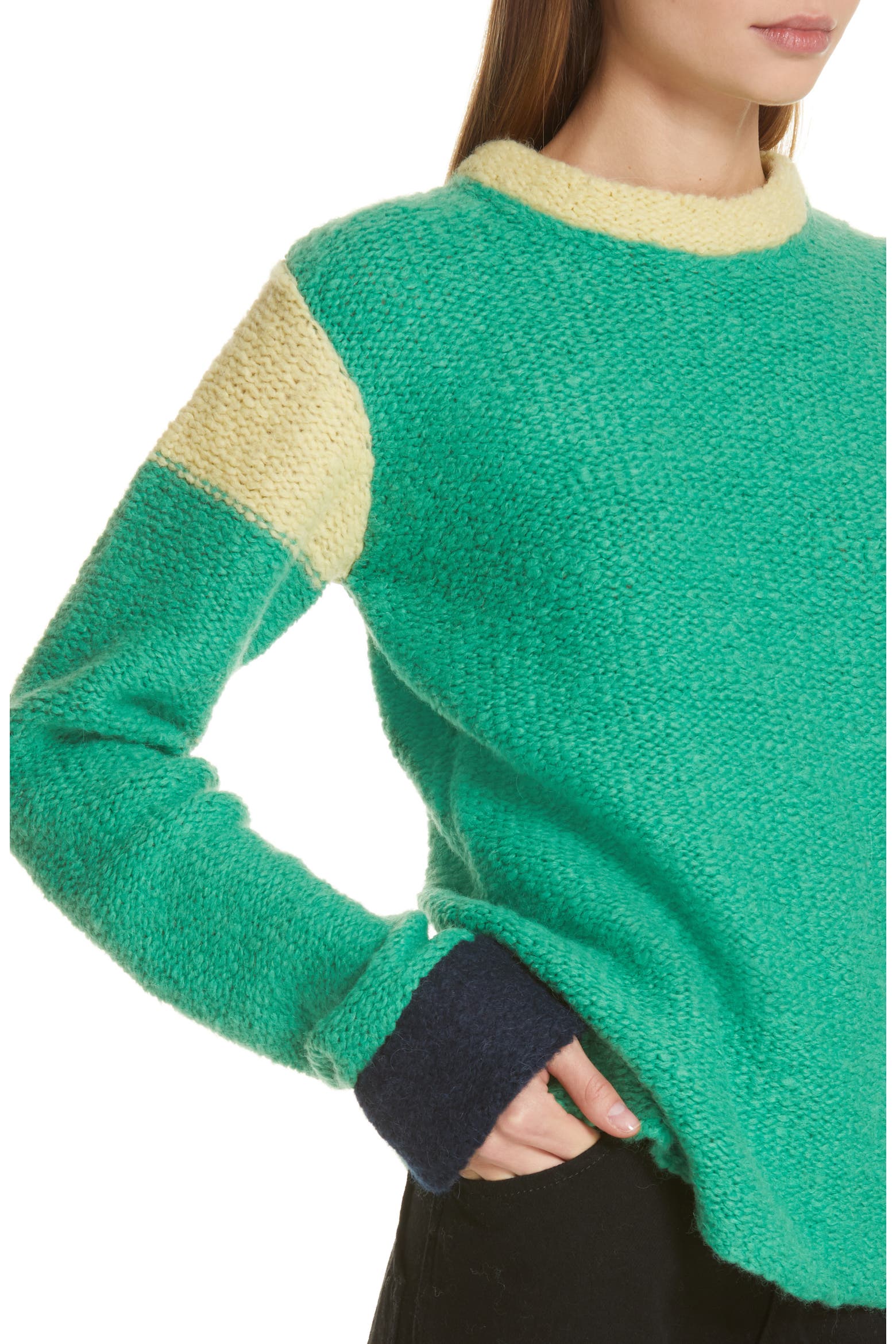 Kermit Spaceman Eckhaus Latta Kermit Colorblock Sweater (Women) | Nordstrom