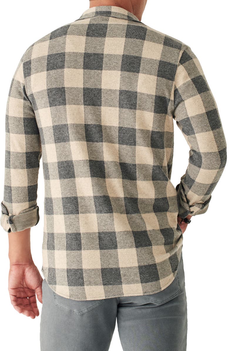 Faherty Legend Buffalo Check Knit Button-Up Shirt, Alternate, color,