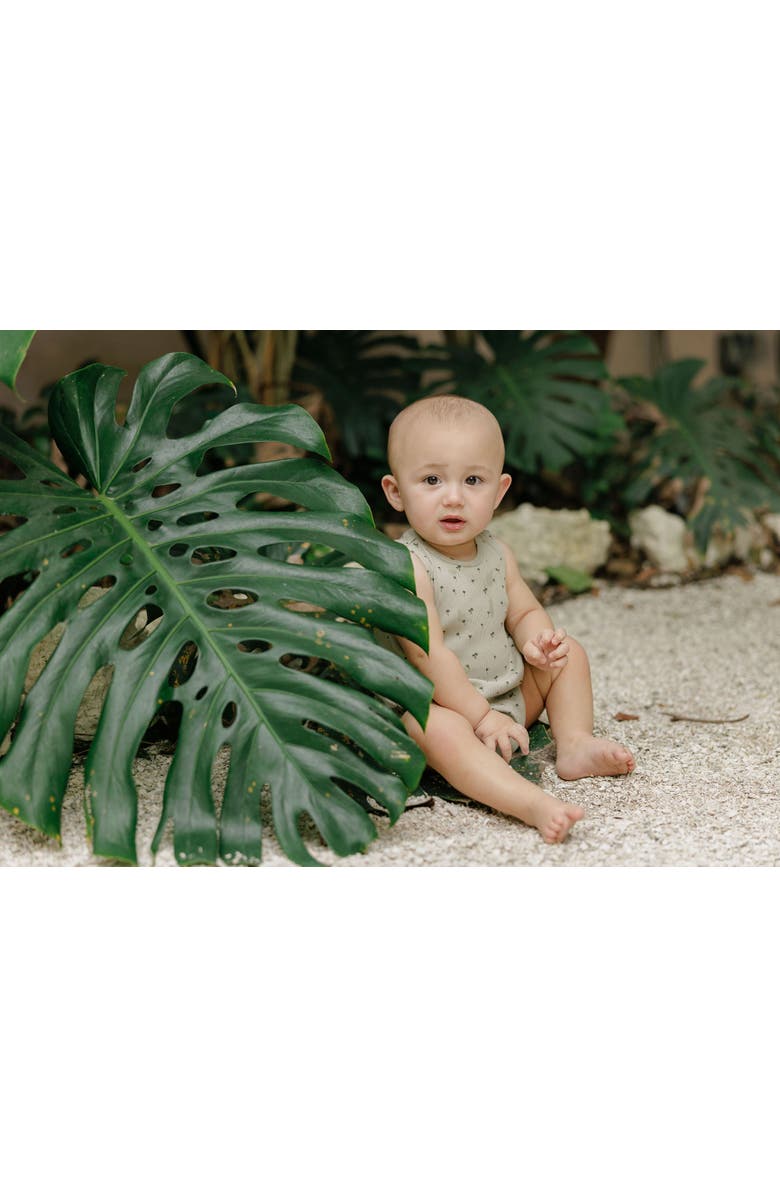 Ely's & Co. Printed Palm Trees Collection - Baby Boy Romper, Alternate, color, Sage