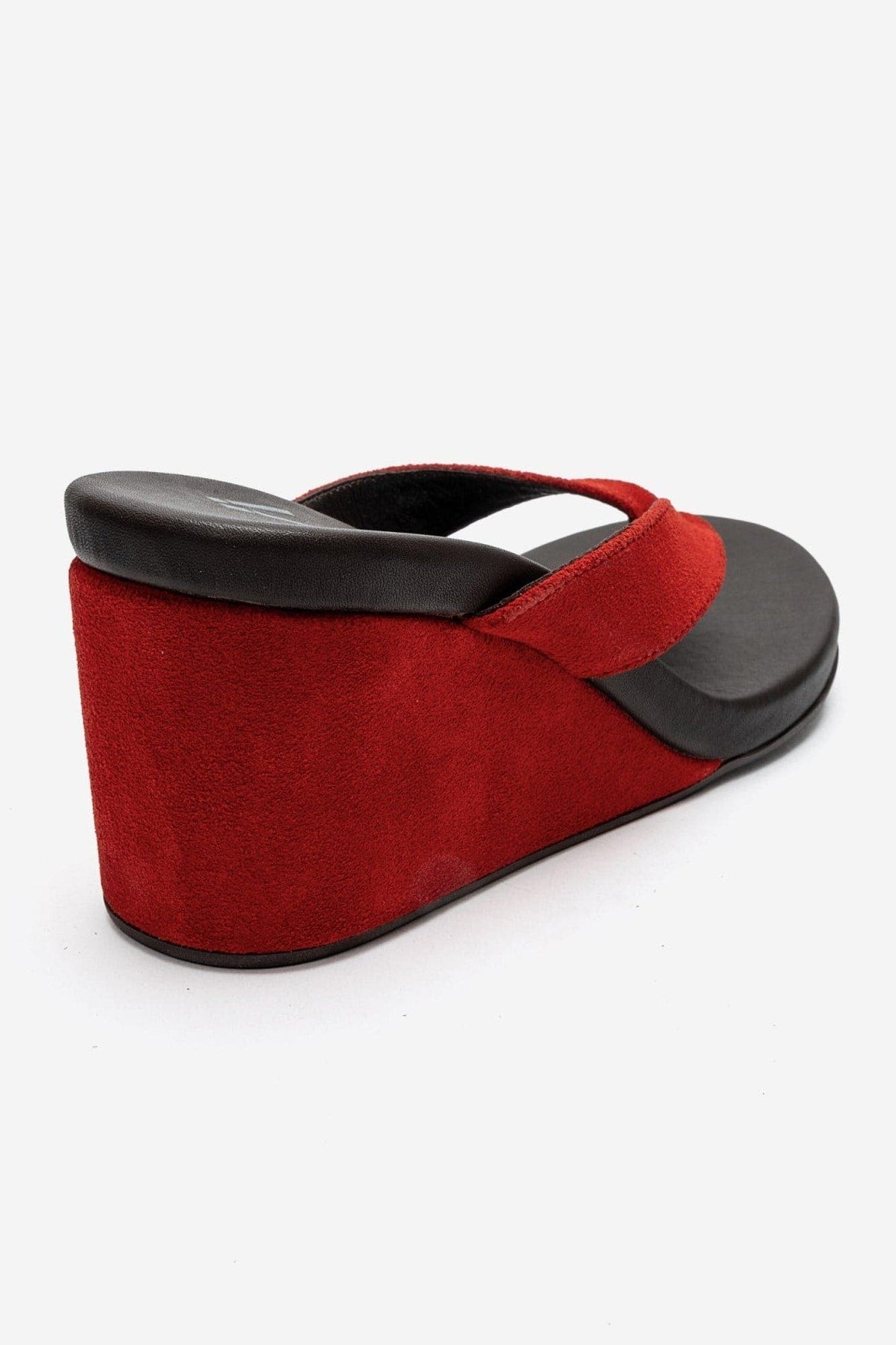 Pryon Leather Thong Wedge Sandal, Alternate, color, Red Suede