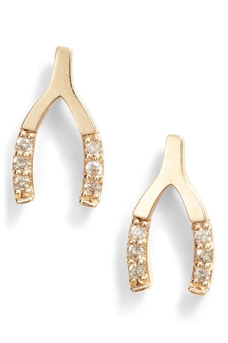 Florence Diamond Stud Earrings, Main, color, GOLD