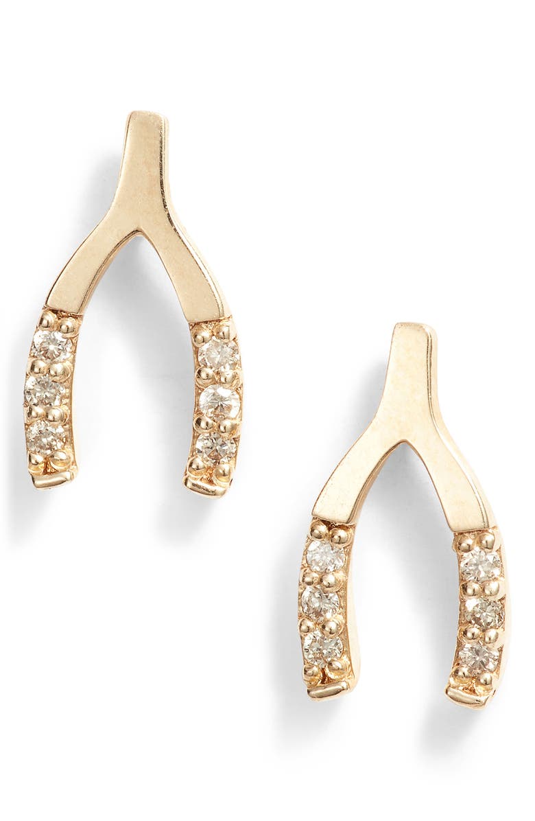 Set & Stones Florence Diamond Stud Earrings, Main, color, Gold