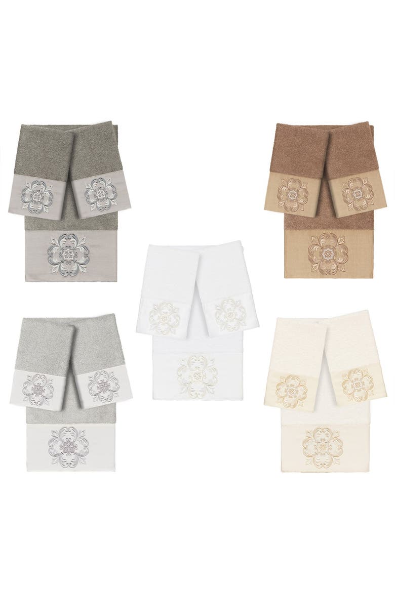 Alyssa 3-Piece Embellished Towel - White, Alternate, color, WHITE